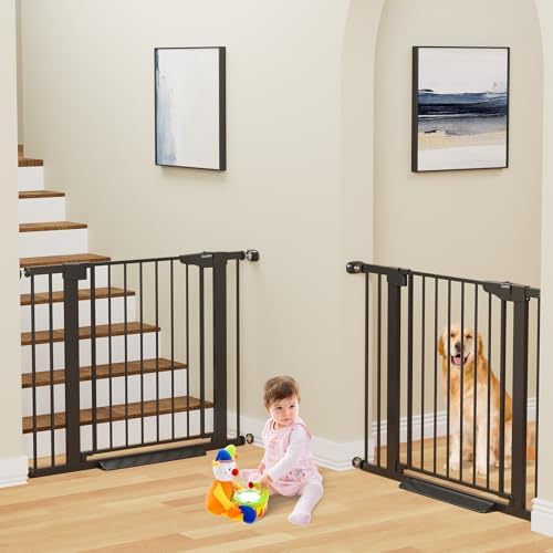 Cumbor 2 Pack 30-40.6 in Baby Gate for Stairs and Doorways, Dog Gate Black - Image 2