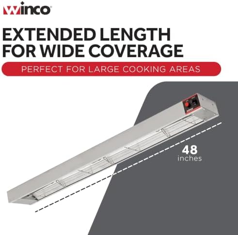 Winco 48" Food Heat Lamp Strip Heater with Undermount Brackets - Image 4