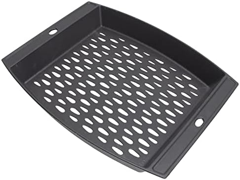 15"x12" Cast Iron Grill Basket for Outdoor Grills, Fish Veggie Grill Pan Tray, BBQ Grilling Pans Tray for Weber, Napoleon, Char-Broil, Royal Gourmet and Most Charcoal Smoker & Gas Grill by MOASKER