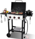 3-Burner Propane Gas Grill with Cast Iron Grate, 30,000 BTU Output & 252 Sq. Inch Cooking Space, Easy-Clean System & Foldable Side Tables for Outdoor BBQ (3-Burner) by LabolataOutdoorGrills