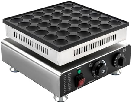 36-Hole Commercial Waffle Maker, 900W Electric Waffle Machine, Stainless Steel Waffle Iron Baker with Non-Stick Coating, 122-572℉ Temperature Adjustable - Image 3