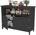 HIPS All-Weather Outdoor Storage Cabinet,Outdoor Sideboard with Magnetic Doors,3-Shelves Patio Storage Cabinet, Used for Garden,Buffet Cabinet,TV Stand, Bar Table,Balcony by CONGFUTT