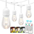 Mlambert 3 Colors 48FT Outdoor String Lights with Remote, 3 Modes, White by Mlambert