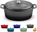 Rossallini Enameled Cast Iron Lidded Oval Dutch Oven, 6.75 Qt, Oyster Grey by RossalliniSignatureStoneware