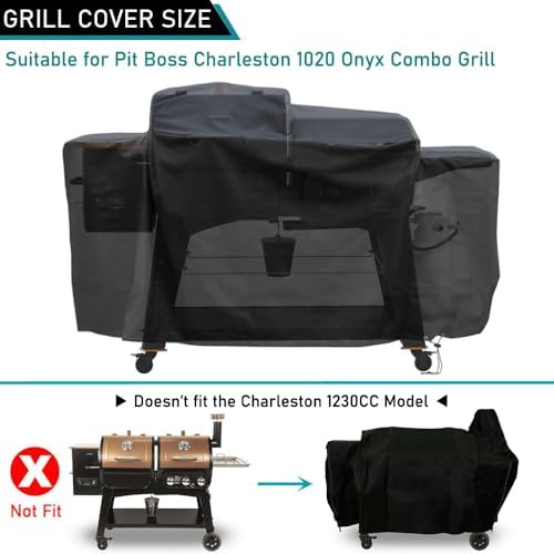 ZJYWSCH Grill Cover for Pit Boss Charleston 1020 DX Pellet Grill Gas Griddle Combo PB1020DX PB1020NX Heavy Duty PitBoss Charleston Onyx 1020 Competition Combo Grill Cover - Image 2