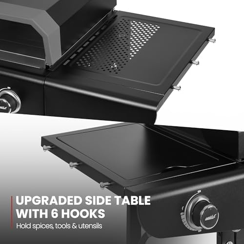ZH3004H Premium Gas Grill and Pizza Oven Combo Black - Image 6