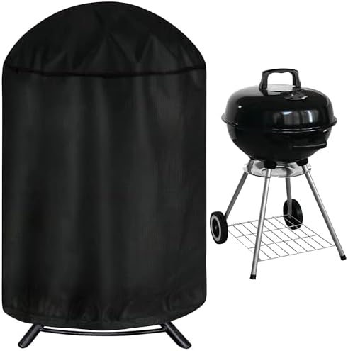 iCOVER Round Grill Cover, 29" Dia x 38" H Dome Smoker Cover, Waterproof Charcoal Kettle Grill Cover, UV Resistant BBQ Cover, Outdoor Barbecue Cover for Weber Char-Broil, Brinkmann and More by iCOVER