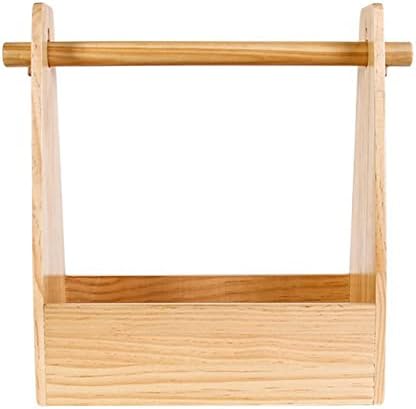 Wooden Camping Basket, Outdoor Storage with Removable Handle for Picnic BBQ Seasoning - Image 6