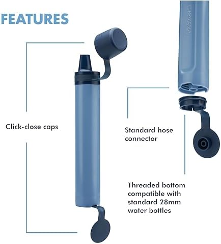LifeStraw Peak Personal Water Filter Straw, Dark Mountain Gray, 2PK - Image 3