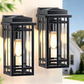 12'' Outdoor Wall Lights 2 Packs, Black Porch Light Outdoor Lighting by MYHXQ