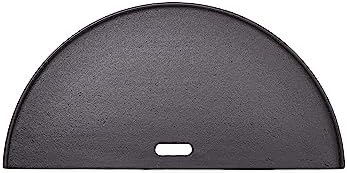 Kamado Joe Half-Moon Cast Iron Reversible Flat-Top Griddle with Smooth and Ribbed Surface for Classic Joe Charcoal Grill and Smokers in Black, Model KJ-HCIGRIDDLE by Unknown