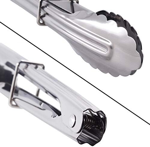 HINMAY Mini Stainless Steel Serving Tongs Small Tongs Set (7-Inch 3 Pieces) - Image 3