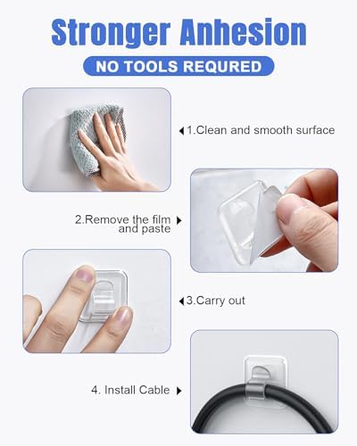 LZC 25 Pack Clear Adhesive Strips Hooks for Outdoor String Lights Clips - Image 5