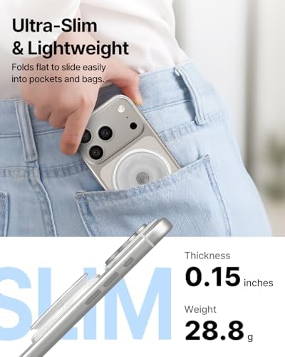 Sinjimoru Magnetic Phone Grip for MagSafe, Soft Silicone, Crystal Clear - Image 5