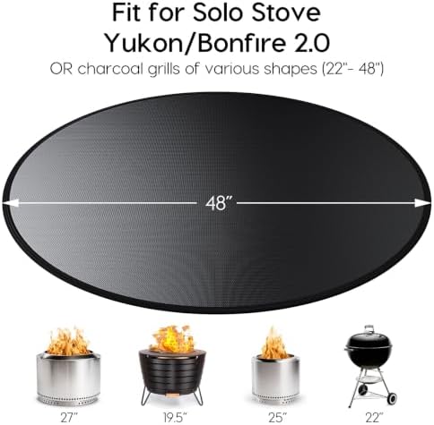 48" Fireproof Fire Pit Mat for Solo Stove & Grill Deck Protector - Image 2