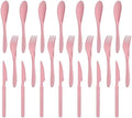 Zoyiancy 21Pcs Wheat Straw Cutlery Set, Pink Reusable Utensils by ZoyiancyLifeButler