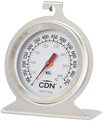 CDN High Heat Oven Thermometer | ProAccurate® | NSF Certified | 100-750°F Range | For Broiling, Roasting, High-Temp Cooking | Lab Glass Lens | POT750X by CDN-ComponentDesignNorthwestInc