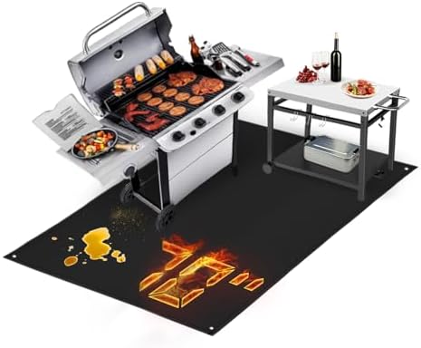 TOHONFOO Large Grill Mats for Outdoor Grill Deck Protector 70 x 48 x 0.04in by TOHONFOO