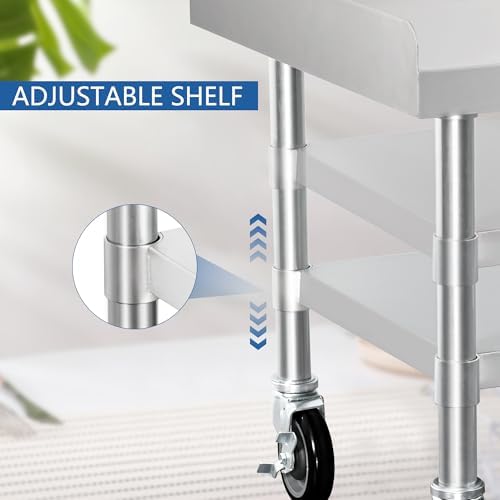 HARDURA Stainless Steel Equipment Stand with Casters 30"X48" - Image 3