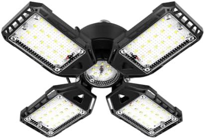 Aoretic LED Garage Lights 1 Pack -120W, 12000LM 6500K Led Shop Light with 4+1 Deformable Panels, Basement Barn Light Garages Ceiling Lights, E26/E27 for Garage, Warehouse, Shop by Aoretic