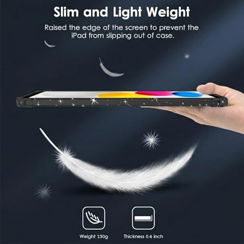Clear Glitter Black Case for iPad A16 11th/10th Gen 11/10.9" 2025/22 - Image 5