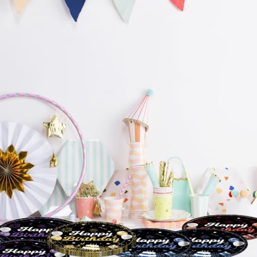 40Pcs Colorful Party Decorations Red Yellow Blue Purple Plates Set for Birthday Party Baby Shower Supplies Serve 40 People - Image 5
