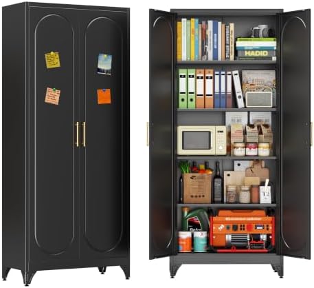 75"Kitchen Pantry Cabinet, Storage Cabinet with Doors and Shelves by SteelLifeNeatlyOrganized