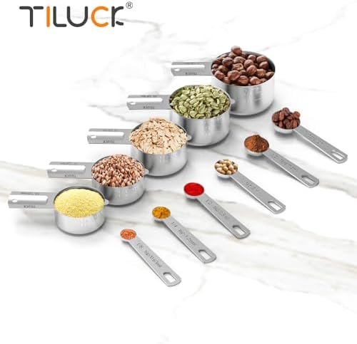 TILUCK Stainless Steel Measuring Cups & Spoons Set, Cups and Spoons - Image 5