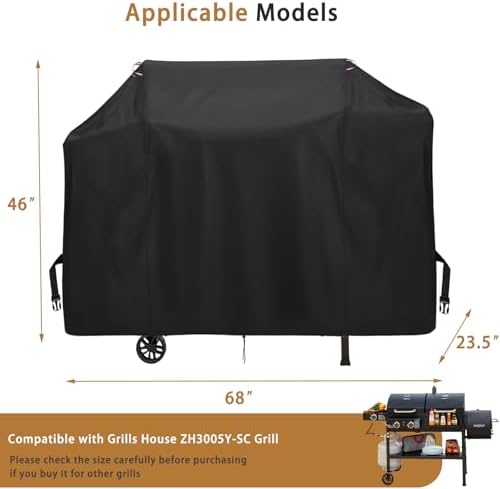 BBQ Grill Cover for Grills House ZH3005Y-SC 2-Burner Combo Grill - Image 2