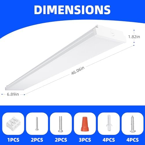 hykolity 4FT 7'' W LED Wraparound Light, 40W, 4400lm, 4000K, 110LM/W - Image 6
