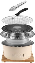 SANQIAHOME Stainless Steel Charcoal Portable Barbecue Grill, 10.5 Inches Non-Stick, Round, Barbecue or Hot Pot, Boiling Water, Charcoal Stove for Home Party Outdoor Camping by SANQIAHOME