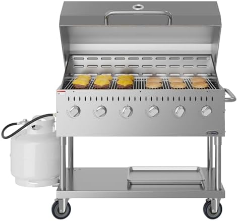 48 in. Commercial Outdoor Propane Gas Grill with Roll Dome Cover, ETL Listed in Stainless-Steel (CGKIT4-48D) - Image 2