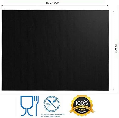 Grill Mat Set of 6, Non-Stick, 15.75 x 13 Inch, Black - Image 4