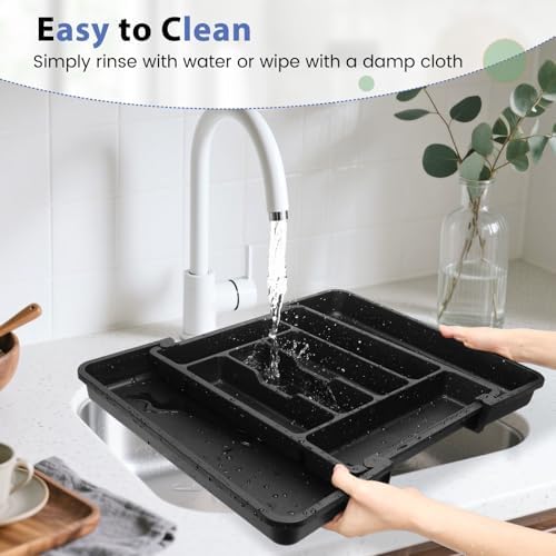 Caperci Large Silverware Organizer Tray for Kitchen Drawer Utensils Thicker - Image 6