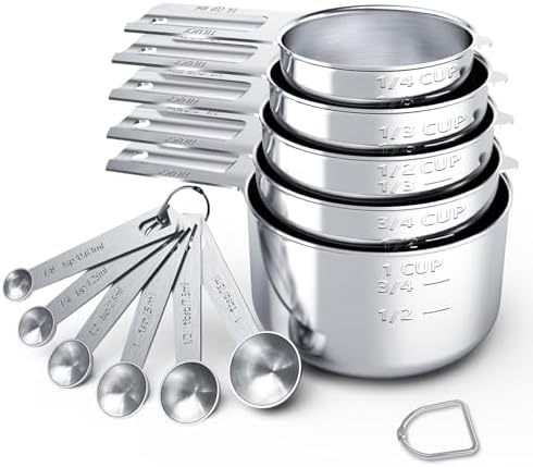 TILUCK Stainless Steel Measuring Cups & Spoons Set, Cups and Spoons by TILUCKBringsGoodLuck