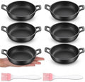 Mini Cast Iron Skillets Set of 6, 4.8 Inch Small Cast Iron Pans with Double Handles, Black Individual Serving Skillets for Frying Baking Roasting, Oven Safe Ramekins for Kitchen Indoor Outdoor by Unknown