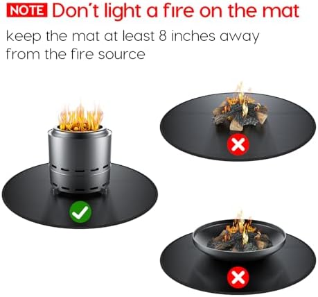 38" Fireproof Fire Pit Mat for Solo Stove Bonfire Deck Protector - Image 6