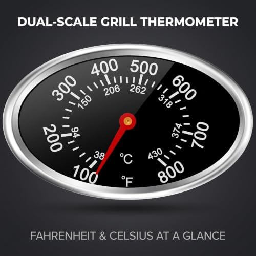 Grill Lid Thermometer Replacement for Nexgrill 720-0697/0737/0830H/0888,BBQ Temperature Gauge and Heat Indicator, Compatible for Grill Master Series,Outdoor Cooking Tools, BBQ Grill Accessories - Image 2
