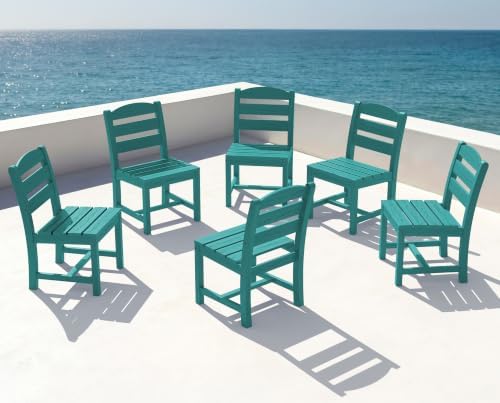 KINGYES Outdoor Armless Dining Chairs Set of 6,HDPE Patio Chairs,Aruba by KINGYES