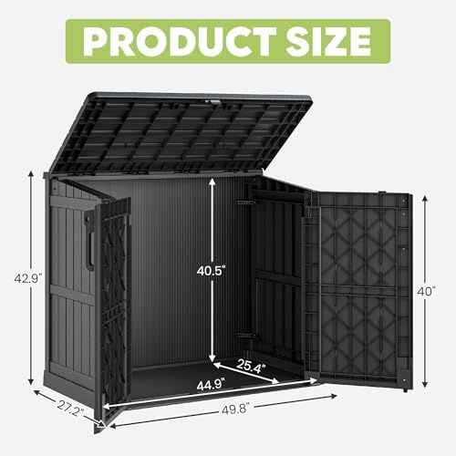 LHBcraft Waterproof Outdoor Storage Box 36 Cu Ft with Lockable Doors, Portable Horizontal Resin Storage Shed, Outdoor Storage Cabinet for Backyards - Image 6