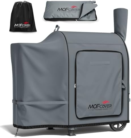 Foldable Grill Cover for Traeger Pro 34/780 Series, Waterproof 600D Heavy Duty Wood Pellet Smoker Cover, Fade＆Tear Resistant Pellet Grill Cover for Texas Elite 34 700/600/550,Gray by Unknown