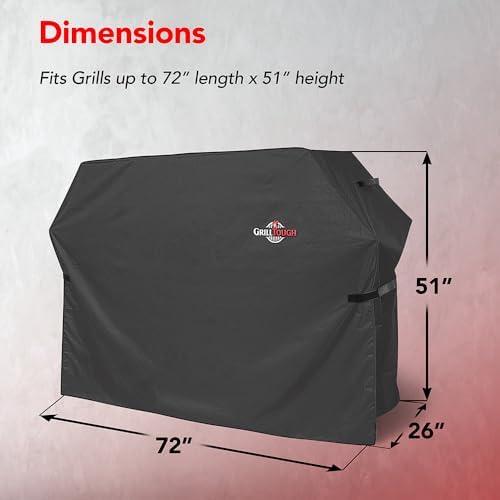 GrillTough Heavy Duty BBQ Grill Cover for Outdoor Grill, 72 Inch Charcoal - Image 2