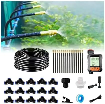 New drip Irrigation kit, Automatic Garden Watering System, Quick Connector and 360-degree Bending Dropper atomizing Copper Nozzle, Garden Plant Lawn Courtyard Watering System. (65FT Ⅱ) by MOCOBER