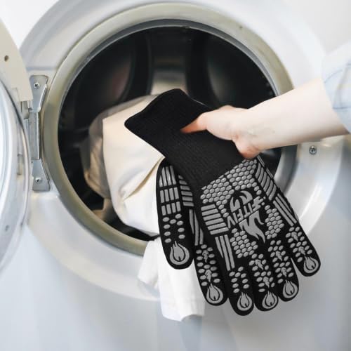 BBQ Gloves, 1472°F Heat Resistant with Silicone Grip Oven Mitts - Image 6