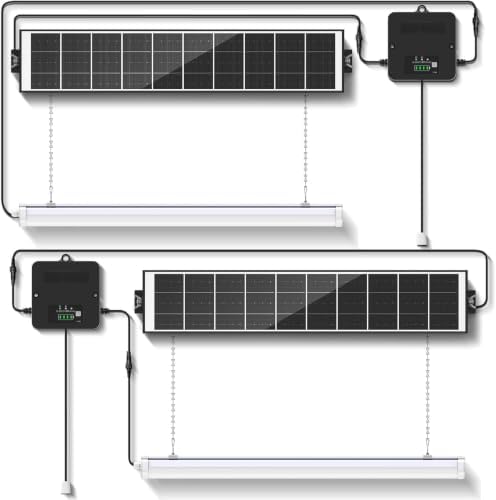 Solar Shed Light with Pull Cord, 1500LM LED Bars,5000K 2-Pack by Etetale