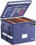ENGPOW 5200°F File Box Fireproof Document Box with Lock,Heat Insulated Collapsible File Storage Organizer Box with Handle,Portable Home Office File Cabinet for Hanging Letter/Legal Size Folder, Blue by ENGPOW
