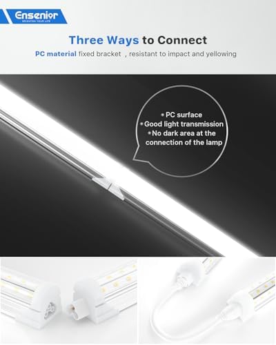 Ensenior 8FT LED Shop Lights, 6000K T8 Commercial Bay Lighting, 4 Pack - Image 3