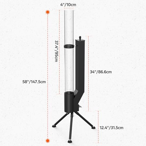 58" Wood pellet Patio Heater with Glass Tube, Portable Pellet Heater FP042 - Image 2
