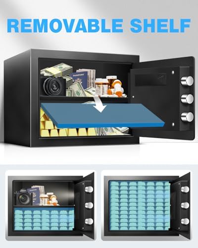 TOTOY 2.0 CuFt Steel Fireproof Safe Lock Box with Fire Proof Document Bag - Image 3
