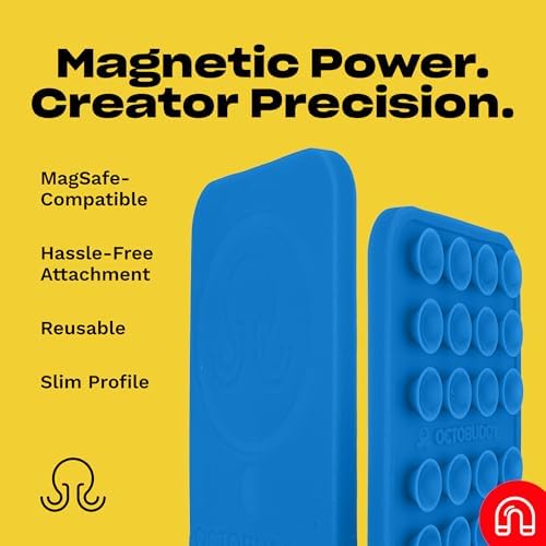 OCTOBUDDY Magnet - Dual Magnetic & Suction Phone Mount - Baby Blue - Image 6